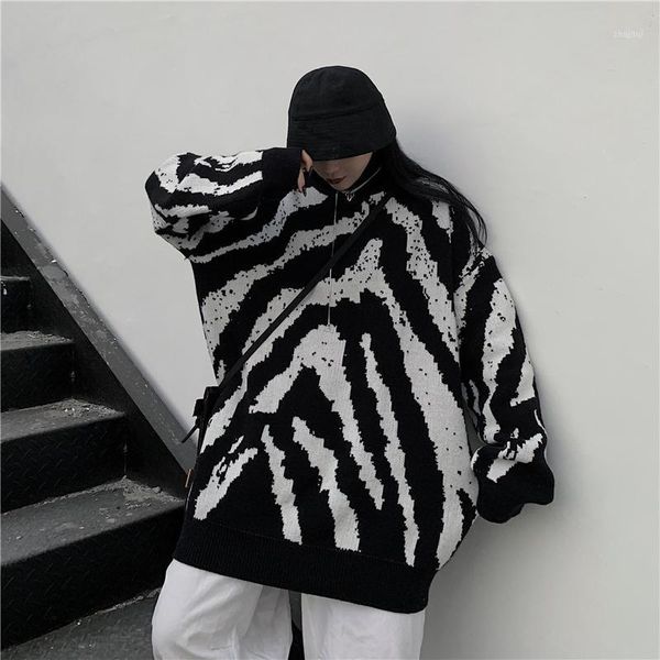 winter oversize zebra sweater women punk ins knitted female mid long loose pullover jersey jumper knit trend mujer women's sweaters, White;black
winter oversize zebra sweater women punk ins knitted female mid long loose pullover jersey jumper knit trend mujer women's sweaters, White;black