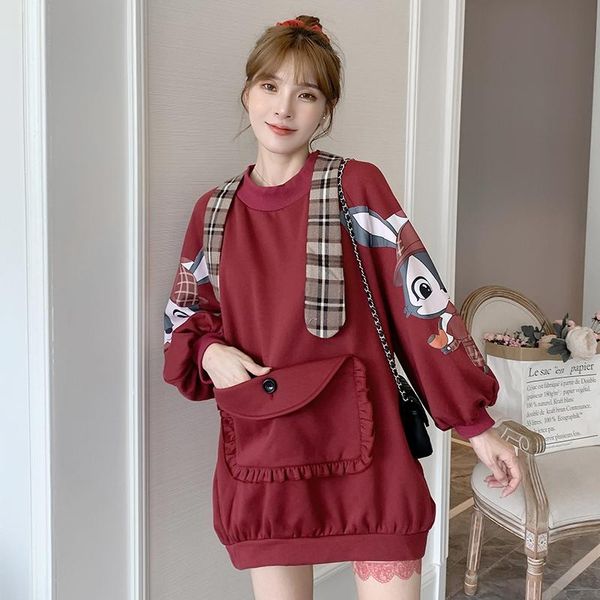 women's hoodies & sweatshirts autumn and winter fashion loose-fit pullover korean-style large-pocket applique round neck coat, Black
women's hoodies & sweatshirts autumn and winter fashion loose-fit pullover korean-style large-pocket applique round neck coat, Black