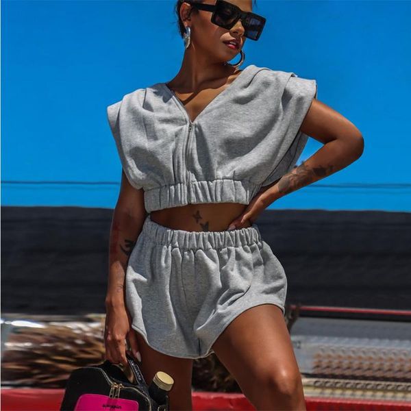 women's tracksuits athleisure suits women 2 piece short set harajuku oversized sleeveless shirring and elastic wiast casualware outfit, Gray
women's tracksuits athleisure suits women 2 piece short set harajuku oversized sleeveless shirring and elastic wiast casualware outfit, Gray