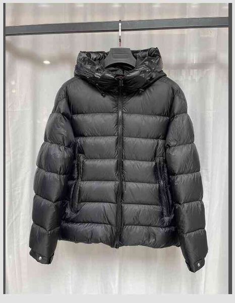 men down et warm double zipper outwear winter autumn letter embroidery hooded parkas size s-2xl white/black