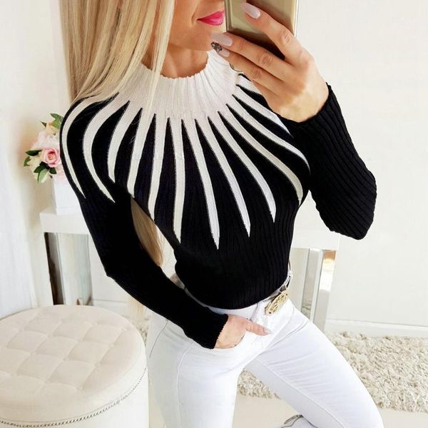 women's sweaters 2021 womens winter warm turtleneck pullovers long sleeve slim fit color matching sweater casual female clothing, White;black
women's sweaters 2021 womens winter warm turtleneck pullovers long sleeve slim fit color matching sweater casual female clothing, White;black