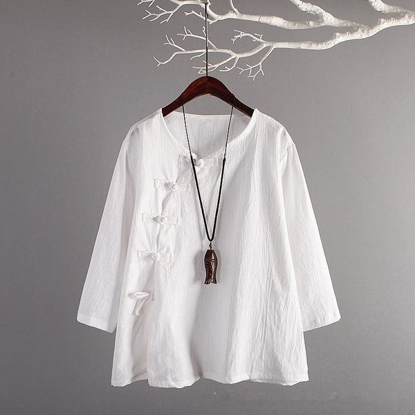 spring autumn vintage slant buckle chinese women shirts literature loose simple art lace up solid color female linen, White
spring autumn vintage slant buckle chinese women shirts literature loose simple art lace up solid color female linen, White