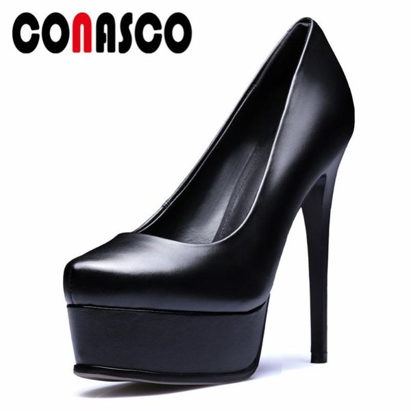 dress shoes conasco 13cm super high heels pumps round toe platforms party wedding woman genuine leather prom spring, Black
dress shoes conasco 13cm super high heels pumps round toe platforms party wedding woman genuine leather prom spring, Black