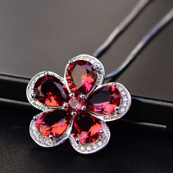 hbp fashion luxurious red necklace plum shaped zircon pendant with elegant temperament, Silver
hbp fashion luxurious red necklace plum shaped zircon pendant with elegant temperament, Silver