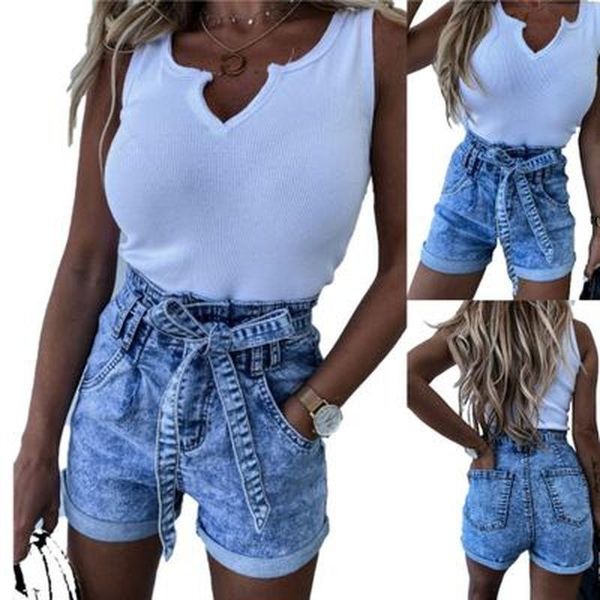 women's shorts women summer denim high waist bandage jeans folded hem regular short xs-xl, White;black
women's shorts women summer denim high waist bandage jeans folded hem regular short xs-xl, White;black