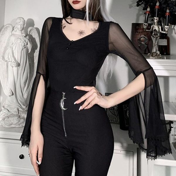 women's blouses & shirts summer 2021 europe america folds net yarn blouse flared sleeves v-neck hollow out lace perspective, White
women's blouses & shirts summer 2021 europe america folds net yarn blouse flared sleeves v-neck hollow out lace perspective, White