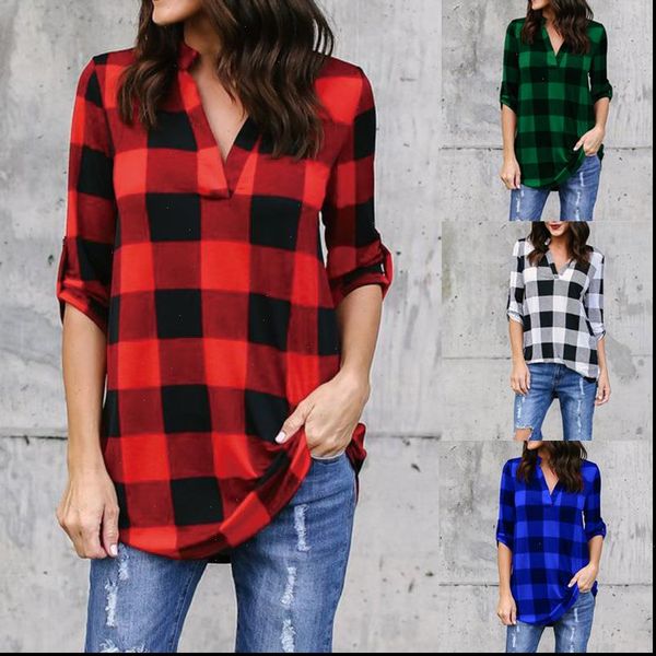 fashion women shirt long sleeve turn down collar button lady blouse grid long sleeve shirts plus size s 5xl blusa, White
fashion women shirt long sleeve turn down collar button lady blouse grid long sleeve shirts plus size s 5xl blusa, White