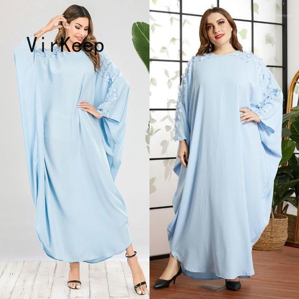 casual dresses 2021 3d floral appliques gown women spring autumn batwing full sleeve dress size muslim moroccan kaftan robe vkdr2470, Black;gray
casual dresses 2021 3d floral appliques gown women spring autumn batwing full sleeve dress size muslim moroccan kaftan robe vkdr2470, Black;gray