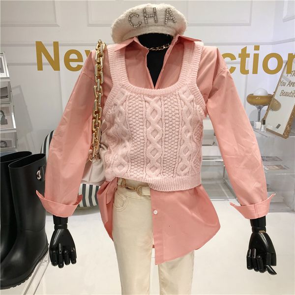 joint temperature of two bendable spring suit parts torsion short knitted vest + shirt 0mwl, White
joint temperature of two bendable spring suit parts torsion short knitted vest + shirt 0mwl, White
