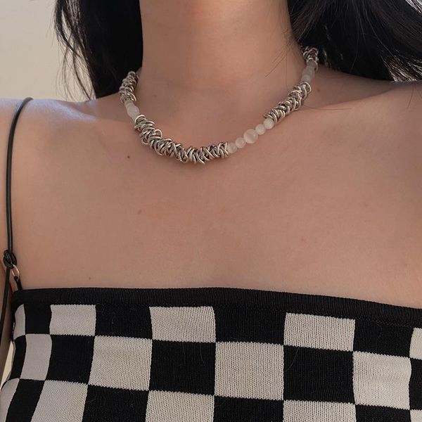 chokers beaded cat eye necklace for women hip hop punk style clavicle chain retro titanium steel wedding party jewelry gift, Golden;silver
chokers beaded cat eye necklace for women hip hop punk style clavicle chain retro titanium steel wedding party jewelry gift, Golden;silver