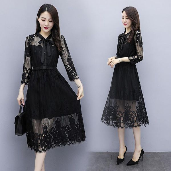 casual dresses spring and autumn dresses, korean fashion temperament long three-quarter sleeve lace, Black;gray
casual dresses spring and autumn dresses, korean fashion temperament long three-quarter sleeve lace, Black;gray
