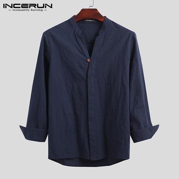 men's casual shirts men solid color v neck camisa buttons up blusas fashion long sleeve cotton incerun harajuku chemise streetwear plus, White;black
men's casual shirts men solid color v neck camisa buttons up blusas fashion long sleeve cotton incerun harajuku chemise streetwear plus, White;black