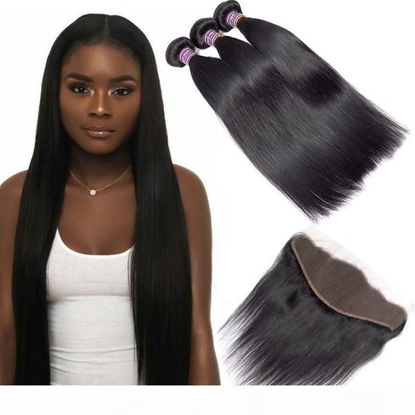 8a straight brazilian human hair bundles with frontal 100% unprocessed brazilian virgin human hair weave remy hair extensions bundles, Black
8a straight brazilian human hair bundles with frontal 100% unprocessed brazilian virgin human hair weave remy hair extensions bundles, Black