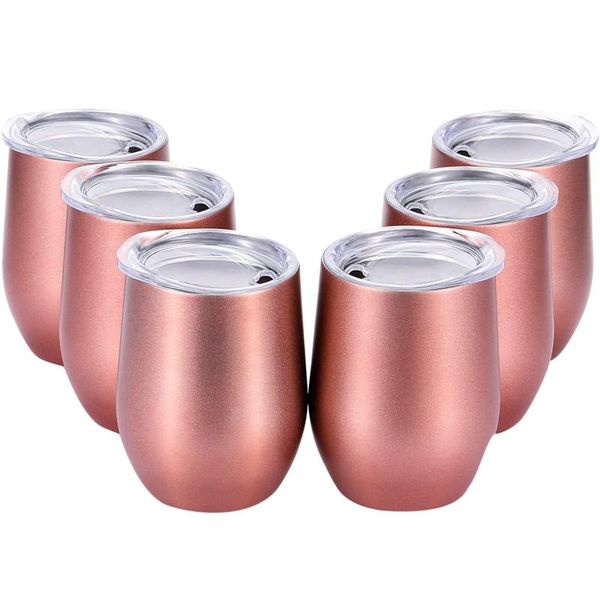 1 set 6 pcs 12 oz unbreakable drinkware stemless wine tumbler stainless steel triple-insulated vacuum wine glass cup with lids
1 set 6 pcs 12 oz unbreakable drinkware stemless wine tumbler stainless steel triple-insulated vacuum wine glass cup with lids