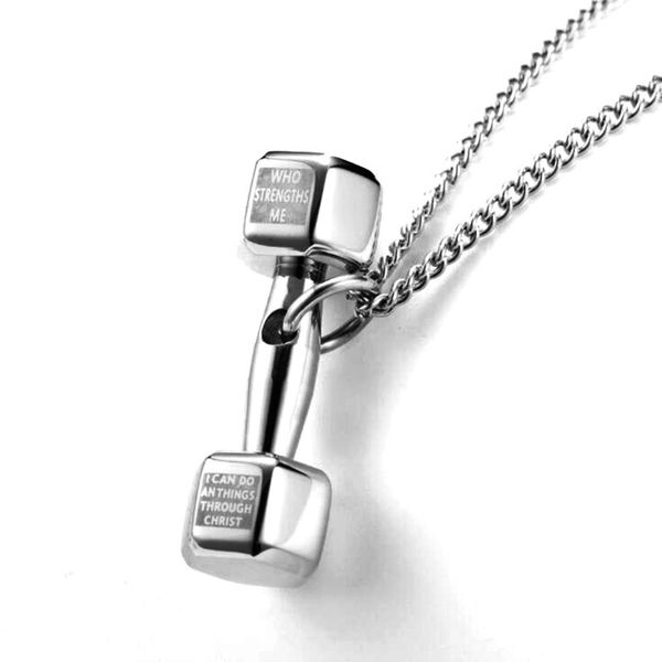 design jewelry 2021 barbell dumbbell necklace domineering fashion men's titanium steel clavicle couple pendant female, Silver
design jewelry 2021 barbell dumbbell necklace domineering fashion men's titanium steel clavicle couple pendant female, Silver