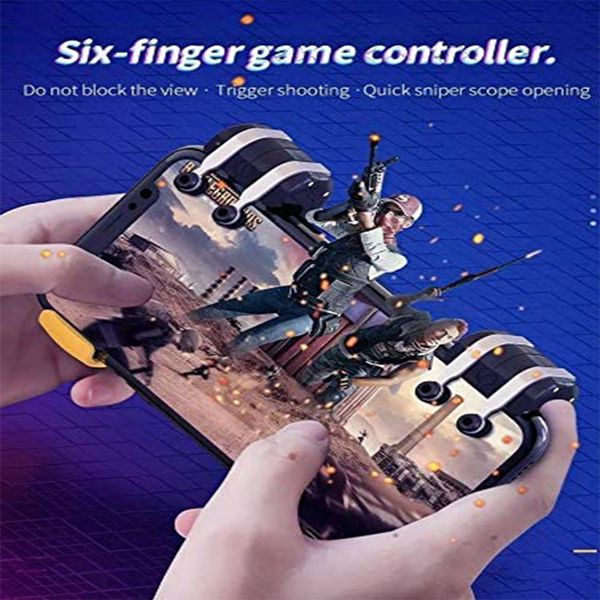 six finger control gamepad trigger for pubg for iphone android mobile game gamepad control joysticks smartphone shooting triger
six finger control gamepad trigger for pubg for iphone android mobile game gamepad control joysticks smartphone shooting triger