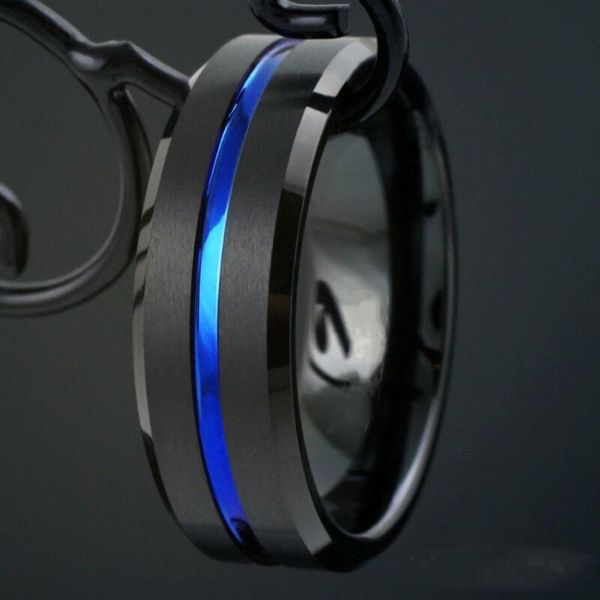 wedding rings men's fashion 8mm black stainless steel brushed inlay thin blue line groove ring premium mens engagement band jewelry, Slivery;golden
wedding rings men's fashion 8mm black stainless steel brushed inlay thin blue line groove ring premium mens engagement band jewelry, Slivery;golden