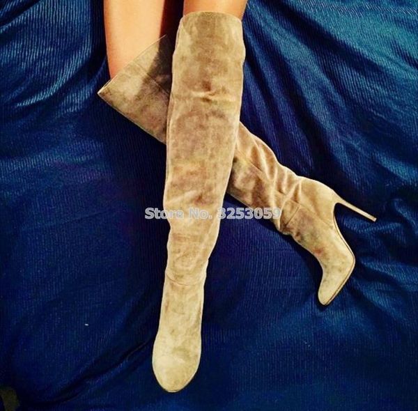 boots almudena brand brown suede long pointed toe thin high heels autumn winter dress shoes zipper thigh, Black
boots almudena brand brown suede long pointed toe thin high heels autumn winter dress shoes zipper thigh, Black