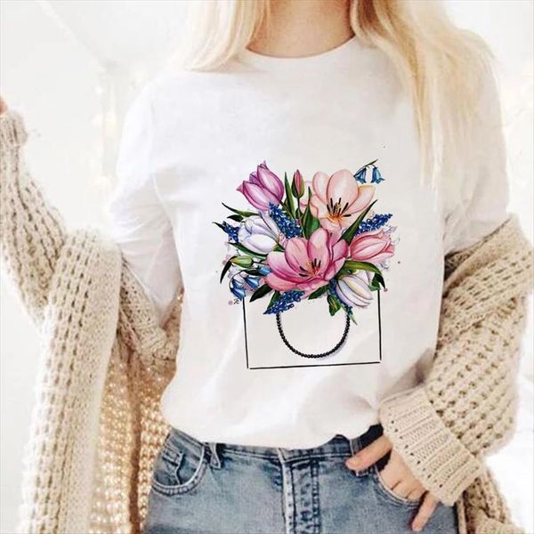 aesthetic flower fashion harajuku women o neck short sleeve summer, White
aesthetic flower fashion harajuku women o neck short sleeve summer, White