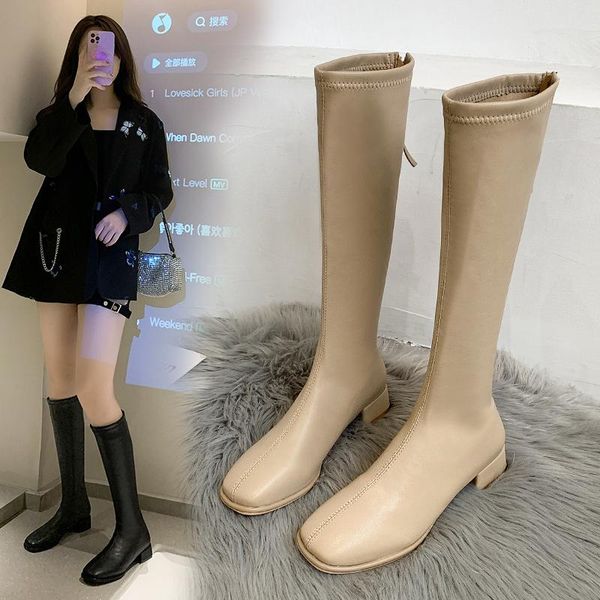 boots 2021 winter fashion women thigh high long flat beige low heels knee soft leather square toe party shoes, Black
boots 2021 winter fashion women thigh high long flat beige low heels knee soft leather square toe party shoes, Black
