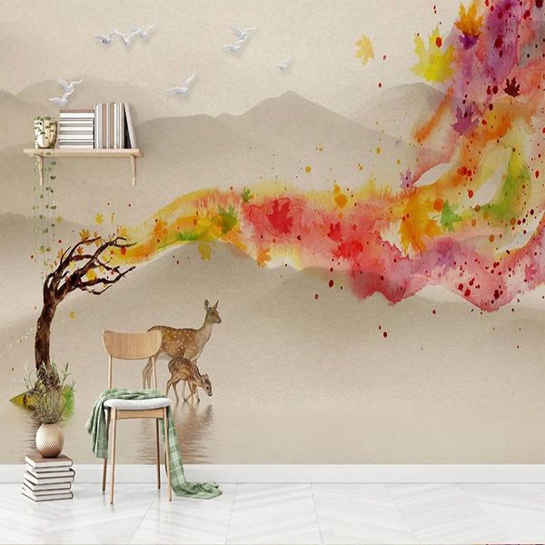 wallpapers custom mural wallpaper modern 3d watercolor landscape big tree elk living room tv sofa background wall painting papel de parede
wallpapers custom mural wallpaper modern 3d watercolor landscape big tree elk living room tv sofa background wall painting papel de parede