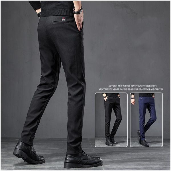 men's pants spring autumn fashion business casual long suit elastic straight formal trousers male plus size, Black
men's pants spring autumn fashion business casual long suit elastic straight formal trousers male plus size, Black