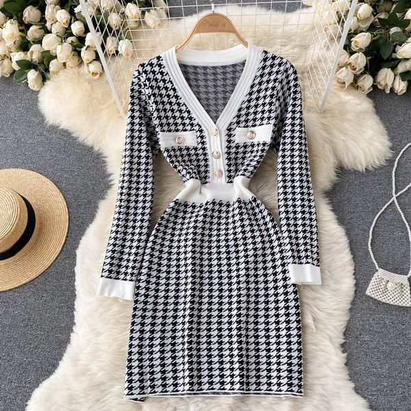 casual dresses female retro houndstooth dress elastic autumn thin sleeve pencil dress korean winter bodycon dress in nightgown 6pa3, Black;gray
casual dresses female retro houndstooth dress elastic autumn thin sleeve pencil dress korean winter bodycon dress in nightgown 6pa3, Black;gray