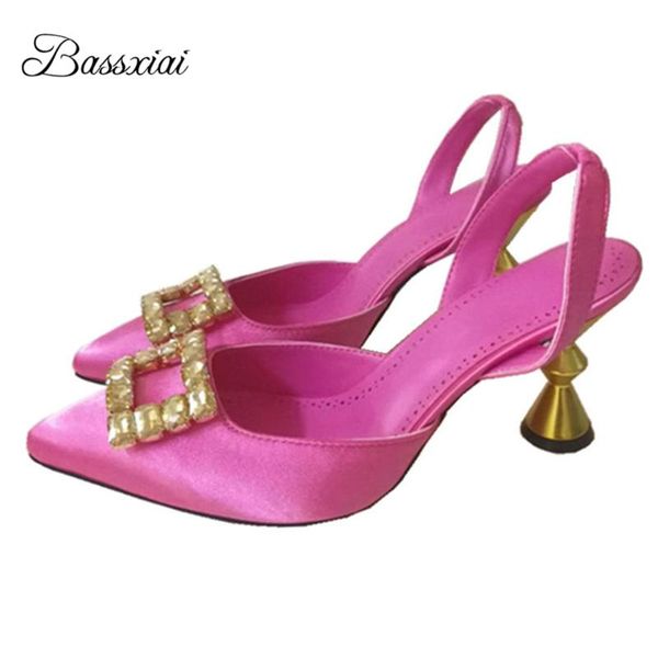 sandals sweet satin point toe for girls women metal strange heel crystal rhinestone square buckle decor summer shoes, Black
sandals sweet satin point toe for girls women metal strange heel crystal rhinestone square buckle decor summer shoes, Black