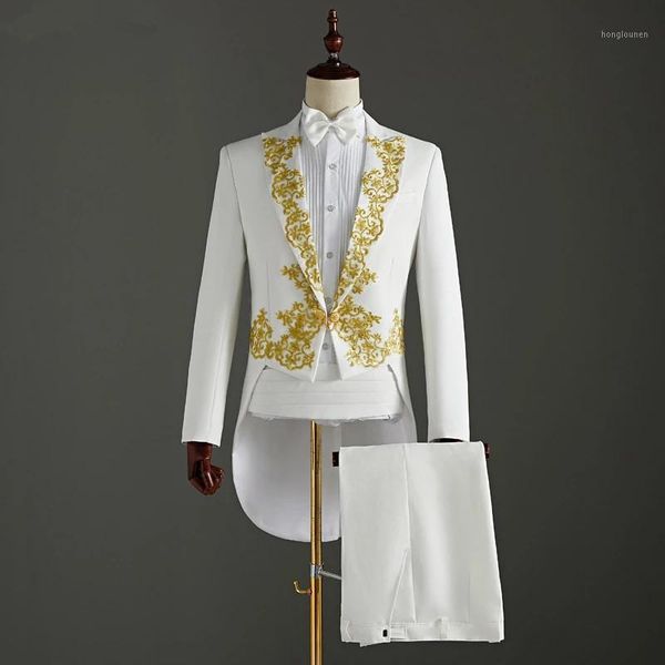 (jacket+pants) 2 piece wedding suit white embroidery tailcoat set singer host swallowtail costumes magician chorus stage suits men's &, White;black
(jacket+pants) 2 piece wedding suit white embroidery tailcoat set singer host swallowtail costumes magician chorus stage suits men's &, White;black