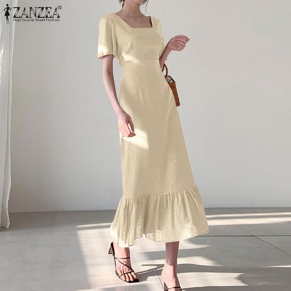 casual dresses fashion summer square neck party sundress zanzea women elegant short sleeve ruffled hem dress lace up split slim vestido kaft, Black;gray
casual dresses fashion summer square neck party sundress zanzea women elegant short sleeve ruffled hem dress lace up split slim vestido kaft, Black;gray
