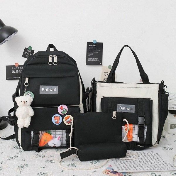backpack 4 pieces set high school bags for teenage girl canvas travel women bookbags teen student schoolbag fashion
backpack 4 pieces set high school bags for teenage girl canvas travel women bookbags teen student schoolbag fashion