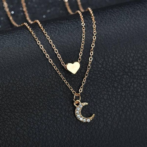 chokers multi layer tiny crystal heart moon necklace for women gold color short chain pendant charm collar jewelry, Golden;silver
chokers multi layer tiny crystal heart moon necklace for women gold color short chain pendant charm collar jewelry, Golden;silver
