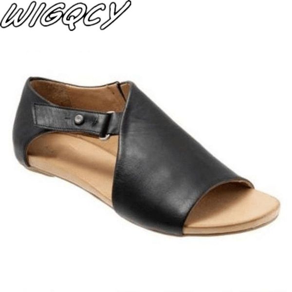 sandals quality leather women's summer cutout breathable concise flat buckle strap shallow cover heel zapatos de mujer, Black
sandals quality leather women's summer cutout breathable concise flat buckle strap shallow cover heel zapatos de mujer, Black