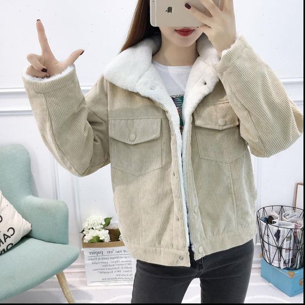 spring autumn winter new 2021 women lambswool jean coat with 4 pockets corduroy warm jeans coat female outwear wide denim jacket, Black;brown
spring autumn winter new 2021 women lambswool jean coat with 4 pockets corduroy warm jeans coat female outwear wide denim jacket, Black;brown