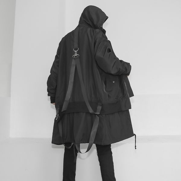 autumn and winter mid-length fake two-piece jacket dark black hooded trend casual men's clothing kg-236, Black;brown
autumn and winter mid-length fake two-piece jacket dark black hooded trend casual men's clothing kg-236, Black;brown