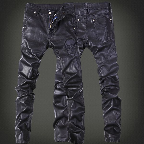 2021 new fashion brand embroidered men's trousers dj club jogging cycling locomotive men leather pants uv9b, Black
2021 new fashion brand embroidered men's trousers dj club jogging cycling locomotive men leather pants uv9b, Black