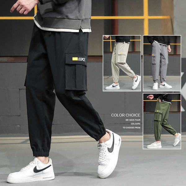 2021 men's pants spring and autumn korean fashion solid color casual large multi pocket capris wear, Black
2021 men's pants spring and autumn korean fashion solid color casual large multi pocket capris wear, Black
