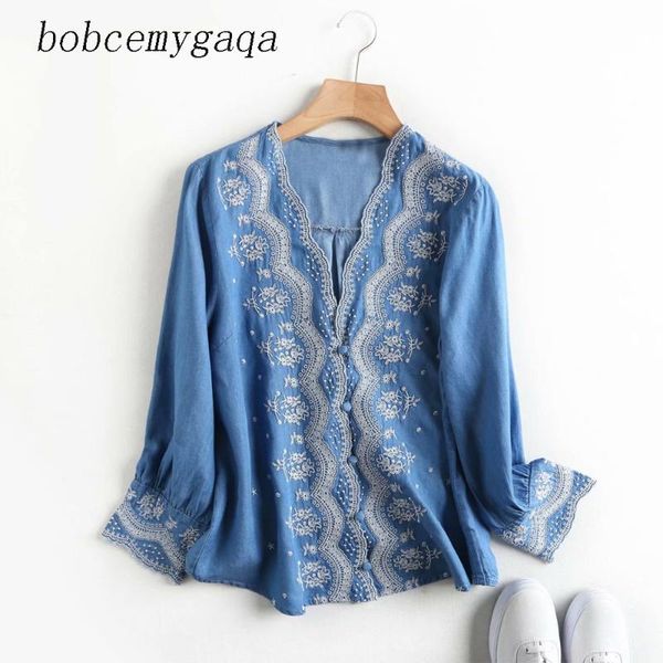 women's blouses & shirts embroidery denim cardigan blouse women poncho casual drop-shoulder kimono button up soft spring summer cotton, White
women's blouses & shirts embroidery denim cardigan blouse women poncho casual drop-shoulder kimono button up soft spring summer cotton, White