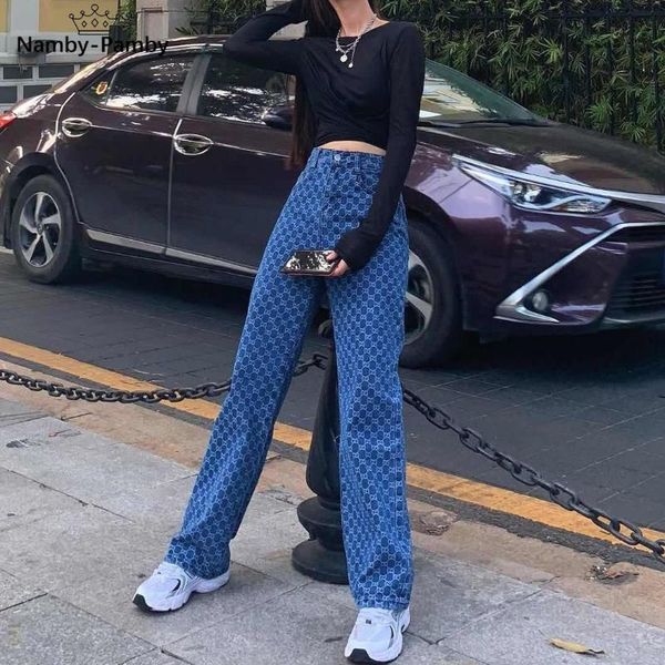 women's jeans 2021 fashion pants retro letter printing wide leg drape casual large size slim straight summer, Blue
women's jeans 2021 fashion pants retro letter printing wide leg drape casual large size slim straight summer, Blue