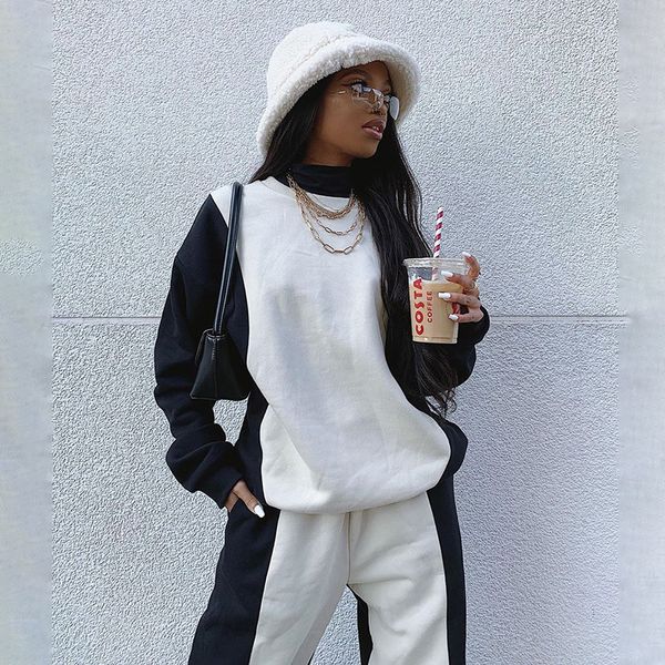black and white patchwork sweat suits matching sets women tracksuit 2 piece set and pants winter clothes c68-dh74
black and white patchwork sweat suits matching sets women tracksuit 2 piece set and pants winter clothes c68-dh74