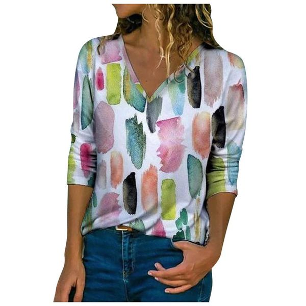 women's blouses & shirts autumn blouse fashion feather printed v-neck casual long-sleeved loose ladies blusas mujer de moda 2021, White
women's blouses & shirts autumn blouse fashion feather printed v-neck casual long-sleeved loose ladies blusas mujer de moda 2021, White