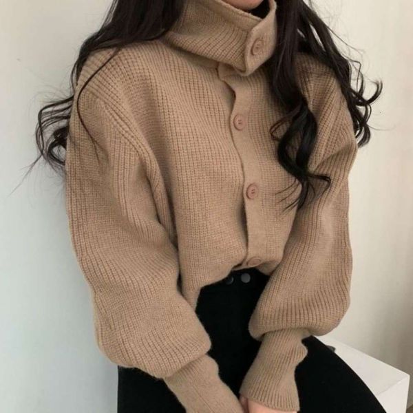 2021korean guima girls' high collar lapel breasted cardigan long sleeve sweater coat, White;black
2021korean guima girls' high collar lapel breasted cardigan long sleeve sweater coat, White;black