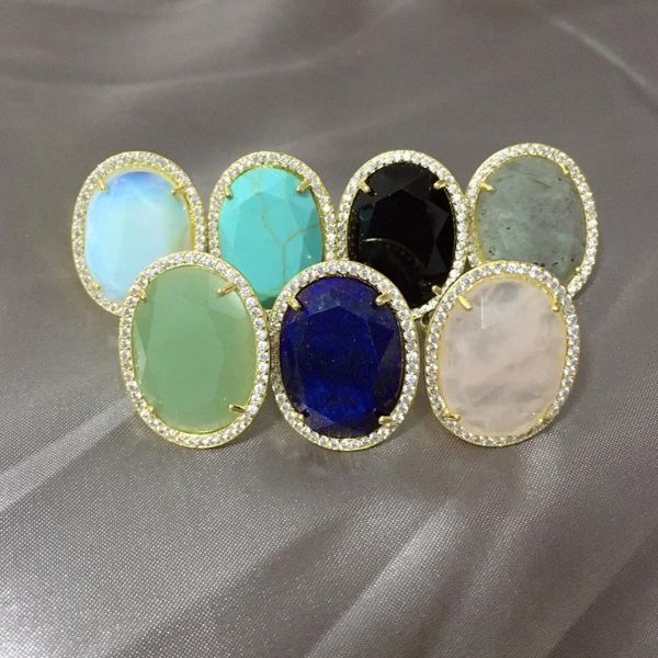 cluster rings reiki stone cz crystal full natural labradorite lapis lazuli opal quartz turquoises agates adjustable midi for women, Golden;silver
cluster rings reiki stone cz crystal full natural labradorite lapis lazuli opal quartz turquoises agates adjustable midi for women, Golden;silver