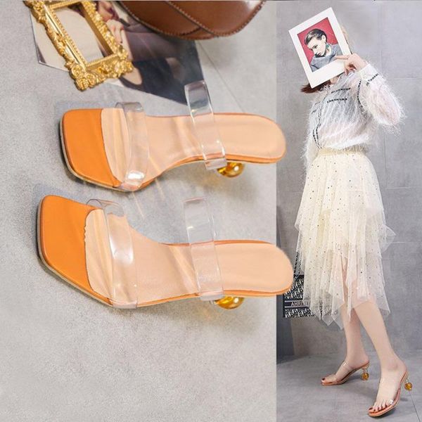 slippers summer women's round ball heel women square toe transparent one-word female 2021 fashion elegant outdoor plus size shoe, Black
slippers summer women's round ball heel women square toe transparent one-word female 2021 fashion elegant outdoor plus size shoe, Black