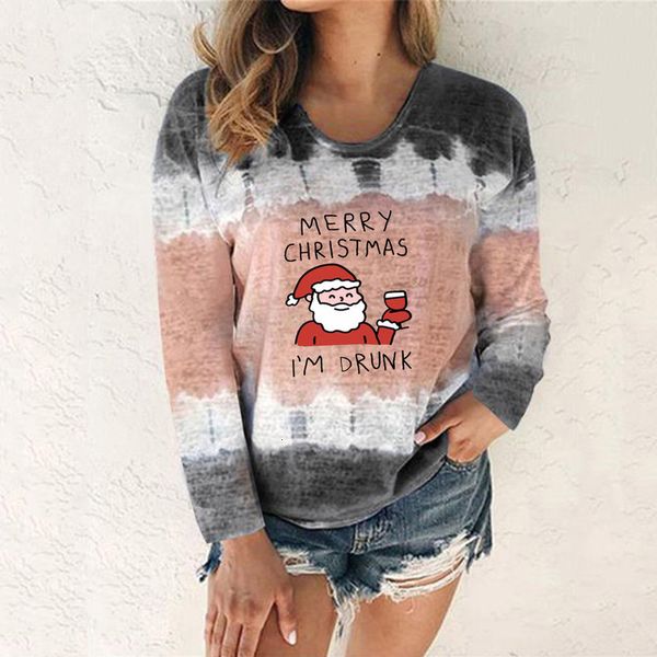 merry christmas women's cartoon santa printed gradient tie-dye long mouwen oversized t-shirt koszulka damska, White
merry christmas women's cartoon santa printed gradient tie-dye long mouwen oversized t-shirt koszulka damska, White