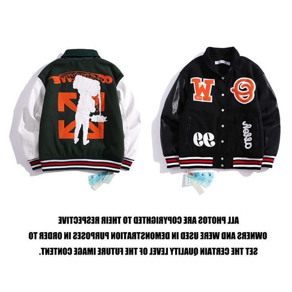 youth fashion brand embroidered tweed color matching leather sleeve baseball cotton padded jacket, Black
youth fashion brand embroidered tweed color matching leather sleeve baseball cotton padded jacket, Black
