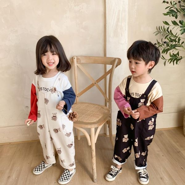 spring 2021 children bear printing overalls boys and girls brother and sister clothes bib trousers, Blue
spring 2021 children bear printing overalls boys and girls brother and sister clothes bib trousers, Blue