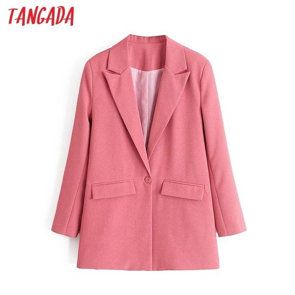 women's suits & blazers tangada women pink blazer coat one button notched collar pocket 2021 fashion female casual chic da76, White;black
women's suits & blazers tangada women pink blazer coat one button notched collar pocket 2021 fashion female casual chic da76, White;black