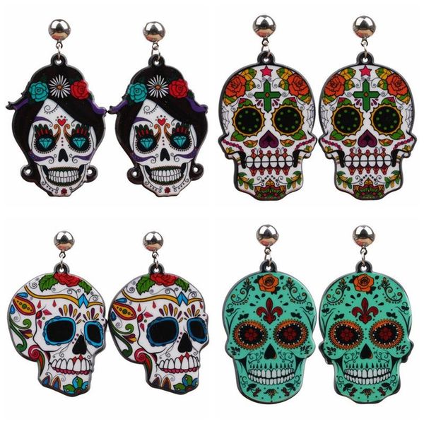 dangle & chandelier fashion colorful sugar skull earrings personality acrylic skeletons ornaments day of the dead jewelry halloween gift, Silver
dangle & chandelier fashion colorful sugar skull earrings personality acrylic skeletons ornaments day of the dead jewelry halloween gift, Silver