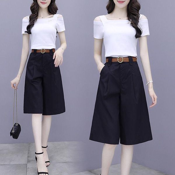 women's two piece pants 2021 women spring summer vintage set lady solid short sleeve t-shirt wide-leg pant 2 female casual loose suit d, White
women's two piece pants 2021 women spring summer vintage set lady solid short sleeve t-shirt wide-leg pant 2 female casual loose suit d, White